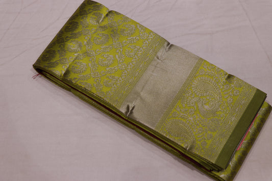Semi  Silk Light Green With  Voilet