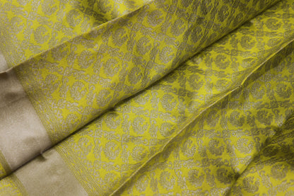 Semi  Silk Light Green With  Voilet