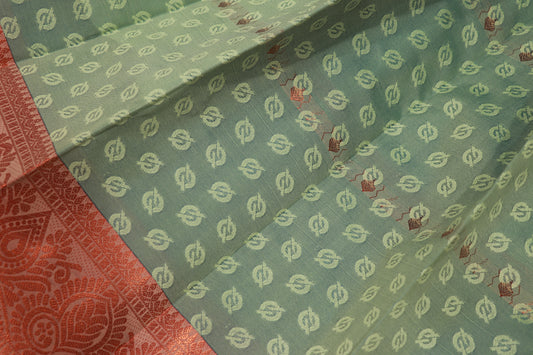 Semi  Silk Saree Pistha Green Saree