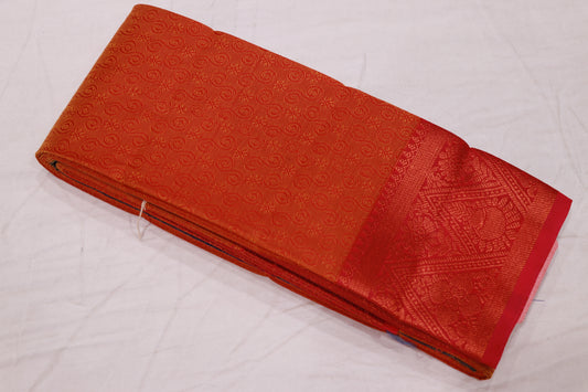Semi Silk  Saree Orange With Blue