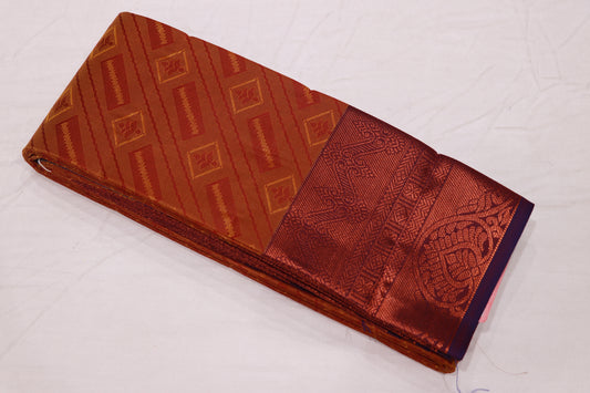 Semi Silk  Saree Honey with Blue