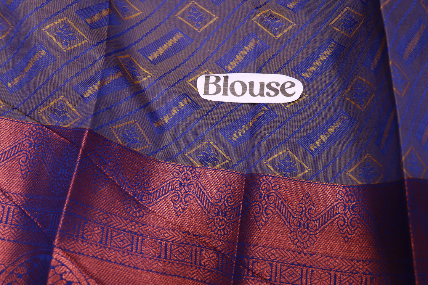 Semi Silk  Saree Honey with Blue