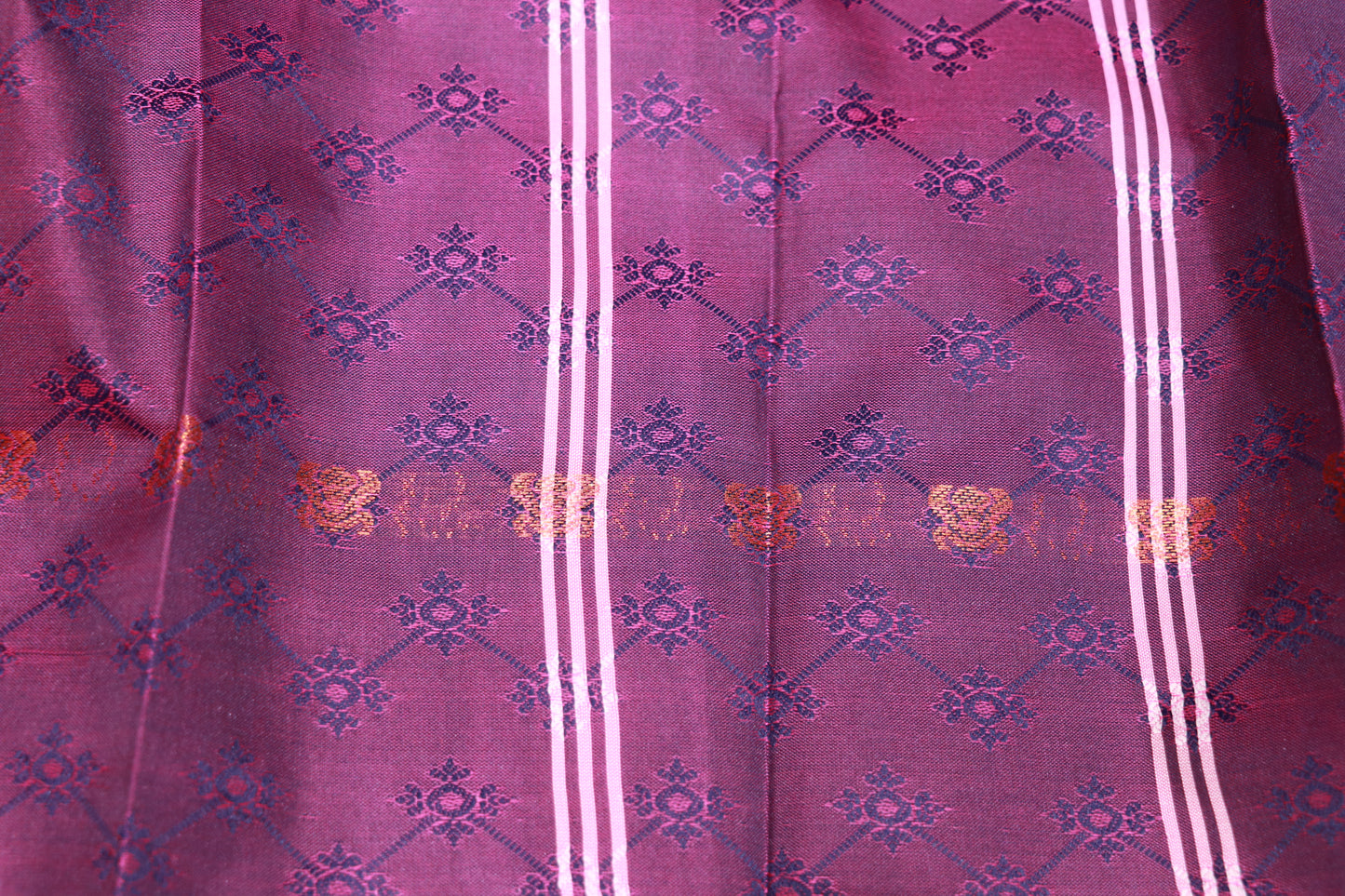 Semi Silk Saree Baby Pink With Violet