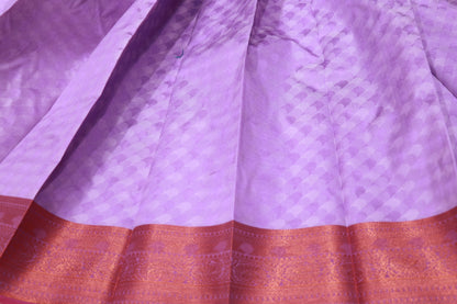 Semi Silk Saree  Lavender With Pink