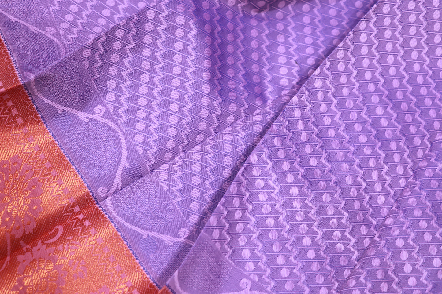 Semi Silk Saree Lavender With  Pink
