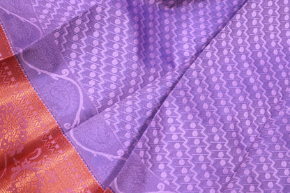 Semi Silk Saree Lavender With  Pink