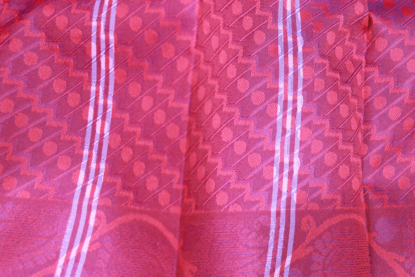 Semi Silk Saree Lavender With  Pink