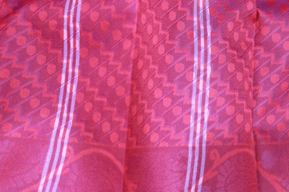 Semi Silk Saree Lavender With  Pink
