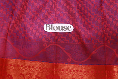 Semi Silk Saree Lavender With  Pink