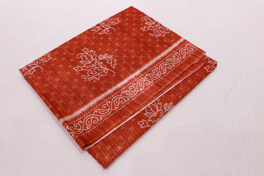 Pure Cotton Saree Brown