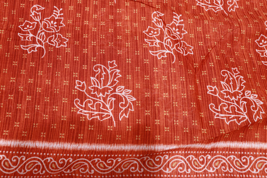 Pure Cotton Saree Brown