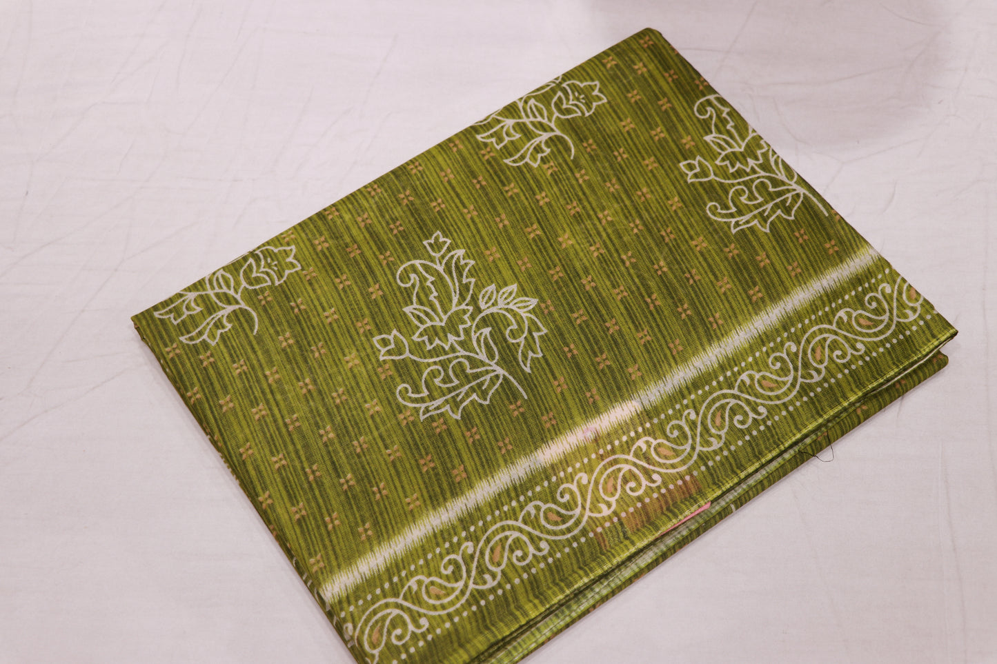Pure  Cotton Saree Green