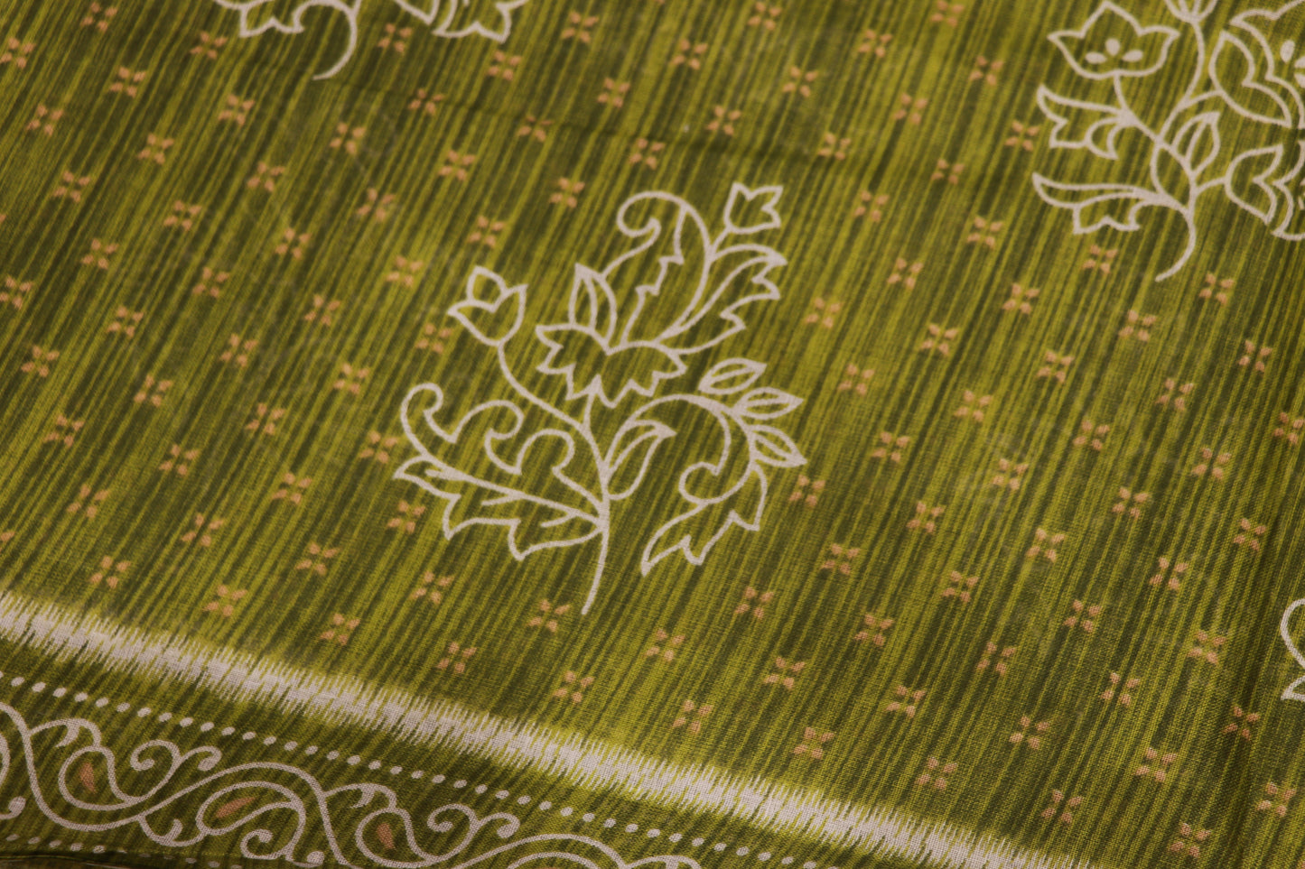 Pure  Cotton Saree Green