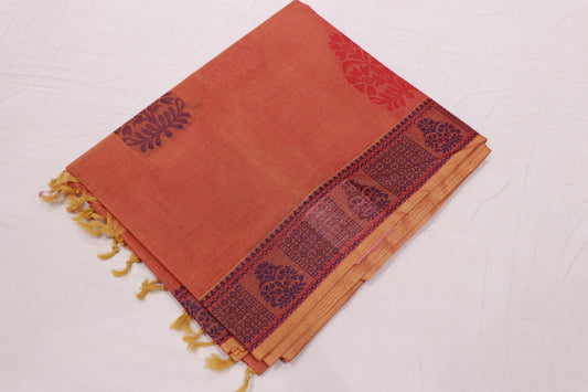 Pure Cotton Orang Saree
