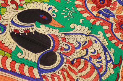 Pure  Cotton Black With  Green Saree