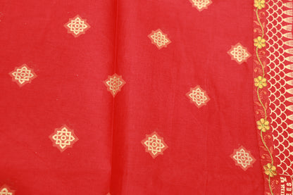 Pure Cotton Red Saree - Vaishali Silks
