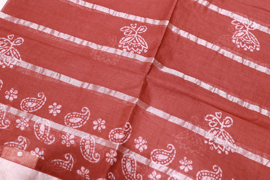 pure Cotton  Brown Saree