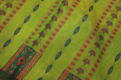 Pure  Cotton Green Saree - Vaishali Silks