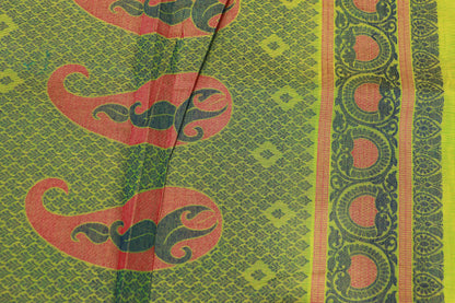 Pure  Cotton Green Saree - Vaishali Silks