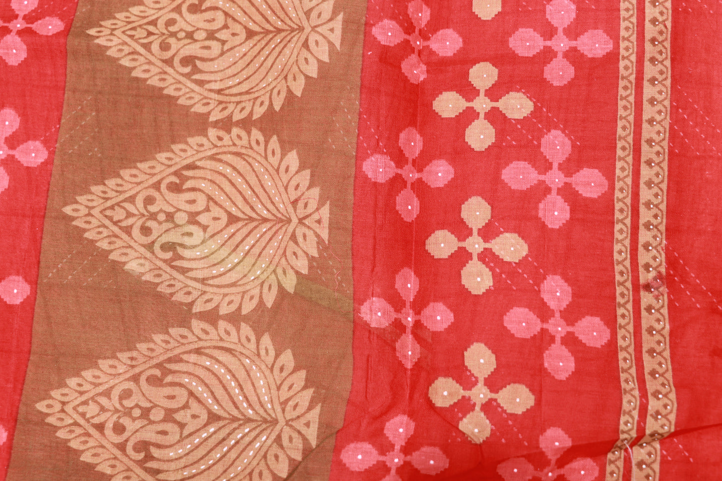 Pure Cotton Red Saree - Vaishali Silks