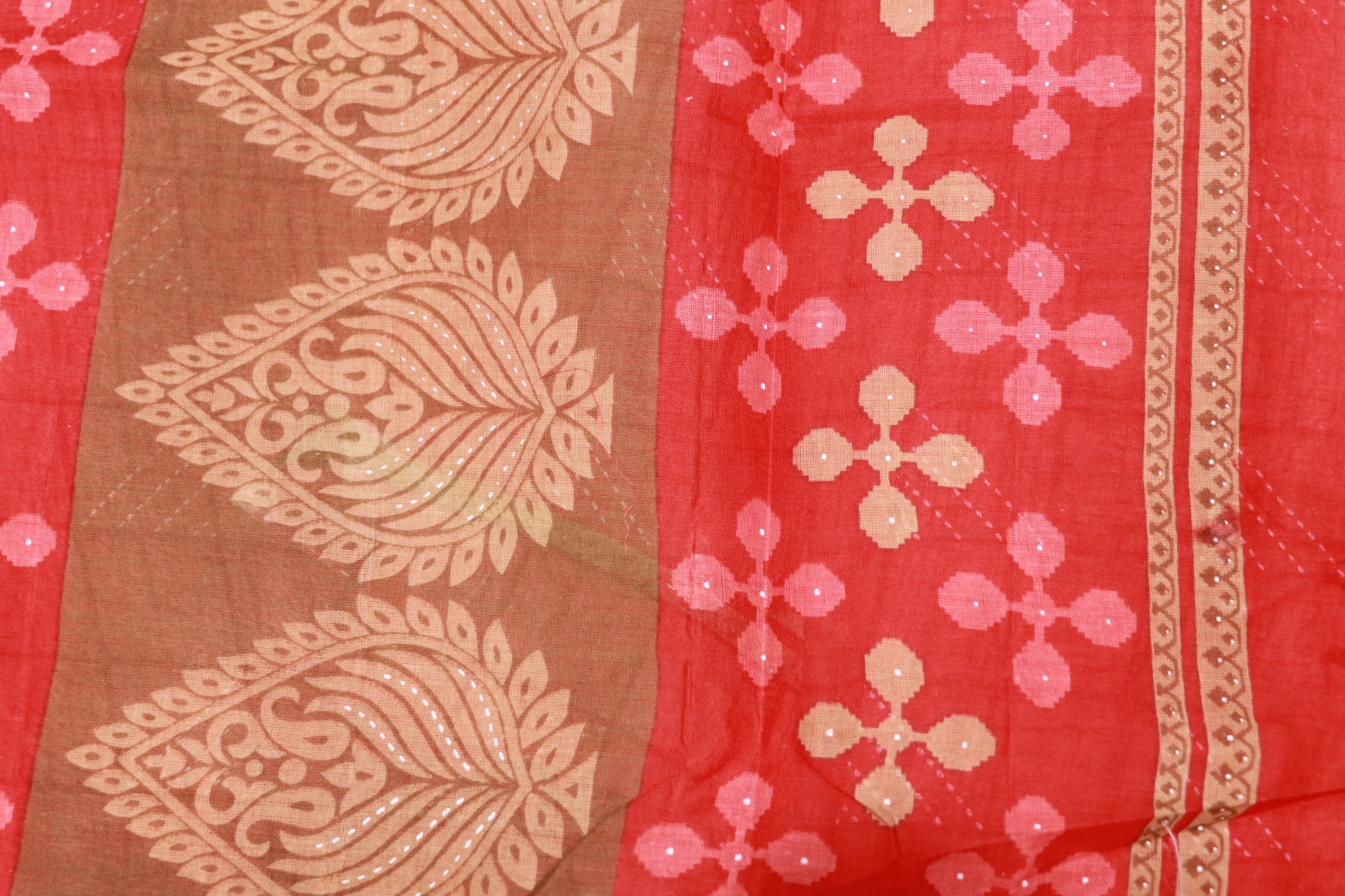 Pure Cotton Red Saree - Vaishali Silks