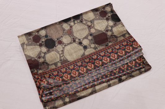 Fancy Saree  Brown Colour