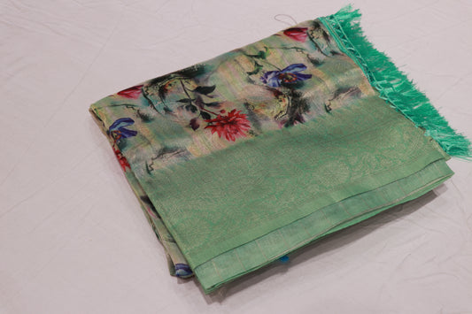 Fancy Saree Pista Green Colour