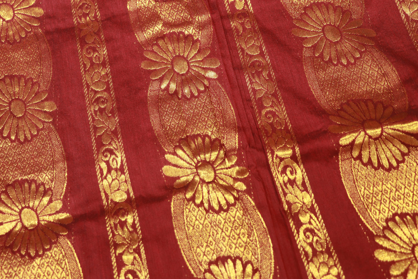Kalyani Cotton  Saree Green With  Mroon