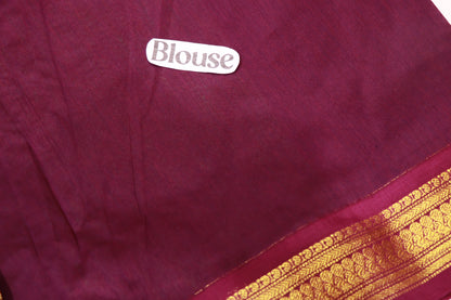 Kalyani Cotton Saree Green With Violet