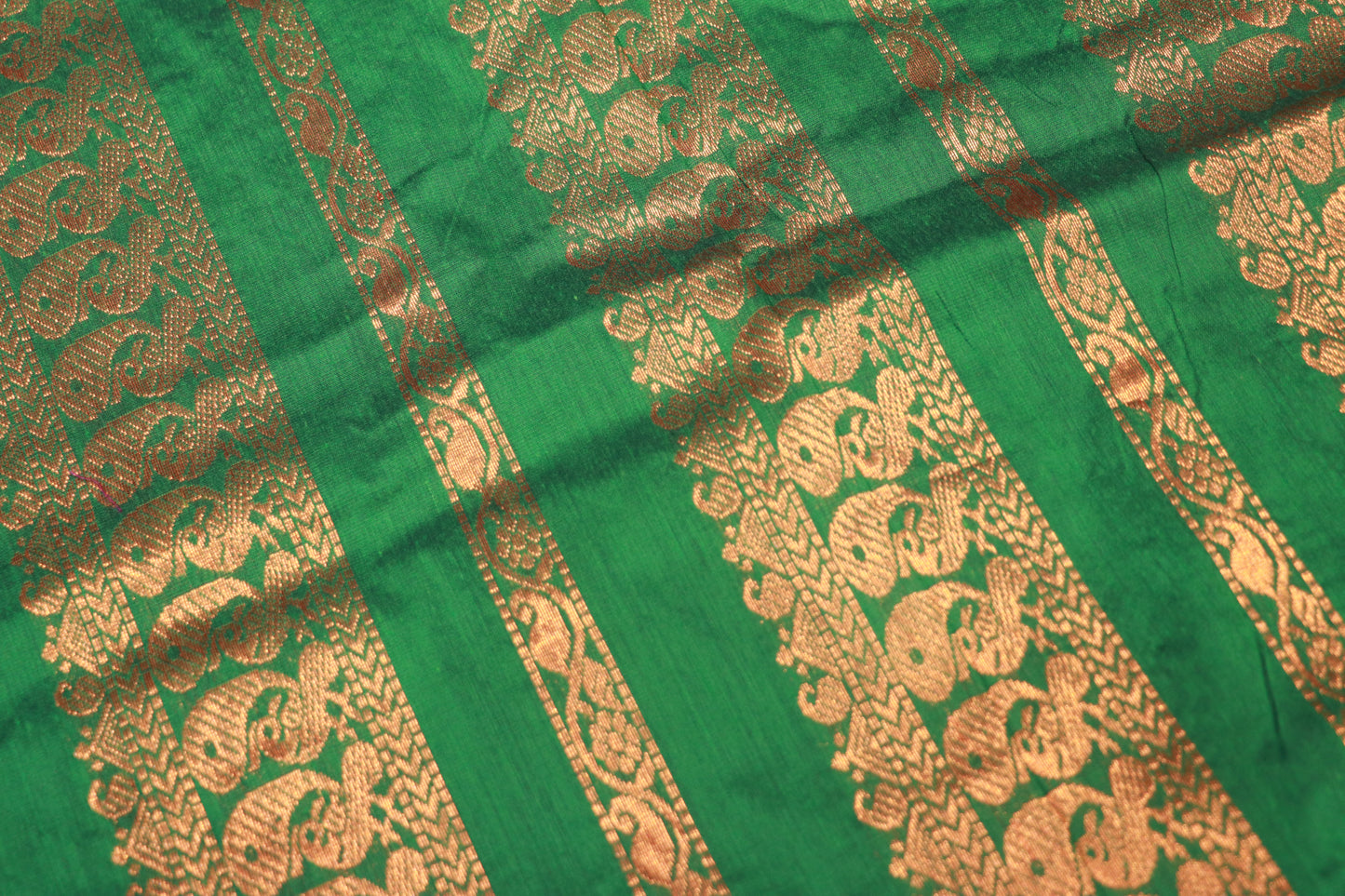 Kalyani Cotton Saree Ornge With Green