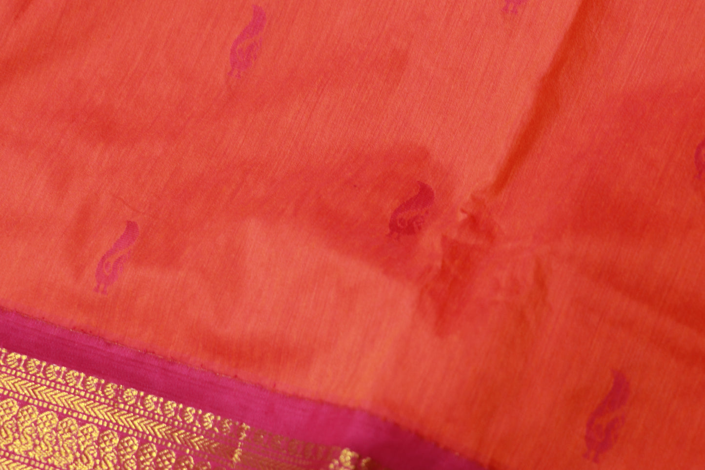 Kalyani Cotton Saree Ornge Violet