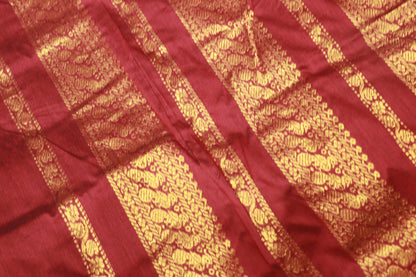 Kalyani  Cotton Saree Black With  Maroon