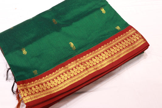 Kalyani Cotton  Saree  Bottle  With  Maroon