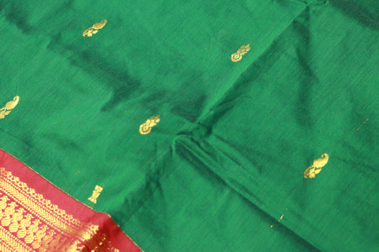 Kalyani Cotton  Saree  Bottle  With  Maroon