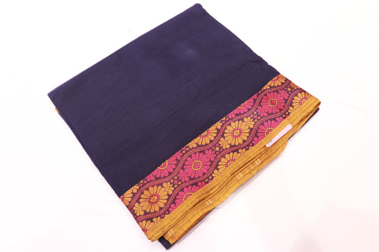 Cottaon Saree Navy  Blue