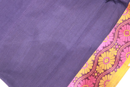 Cottaon Saree Navy  Blue - Vaishali Silks