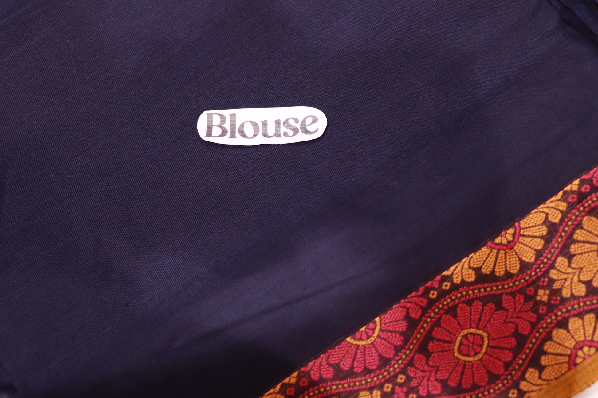 Cottaon Saree Navy  Blue - Vaishali Silks
