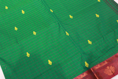 Cotton Saree  Green Colour