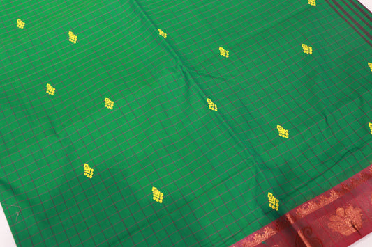 Cotton Saree  Green Colour