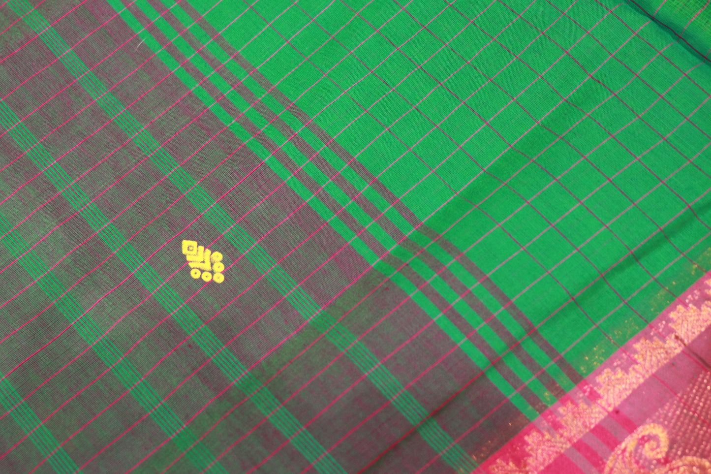 Cotton Saree  Green Colour