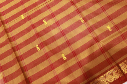 Cotton  Saree  Rad  With Mustard