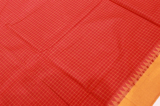 Cotton Saree  Rad  With  Yello - Vaishali Silks