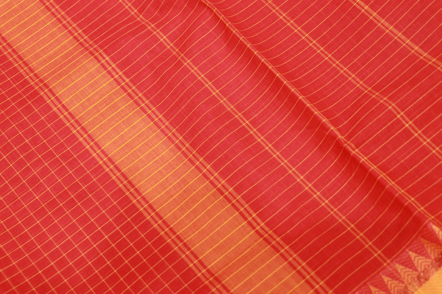 Cotton Saree  Rad  With  Yello - Vaishali Silks