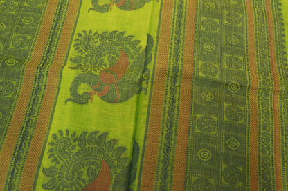 Cotton Saree  Green Colour - Vaishali Silks