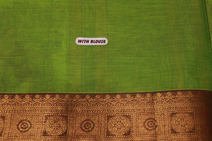 Cotton Saree  Green Colour - Vaishali Silks