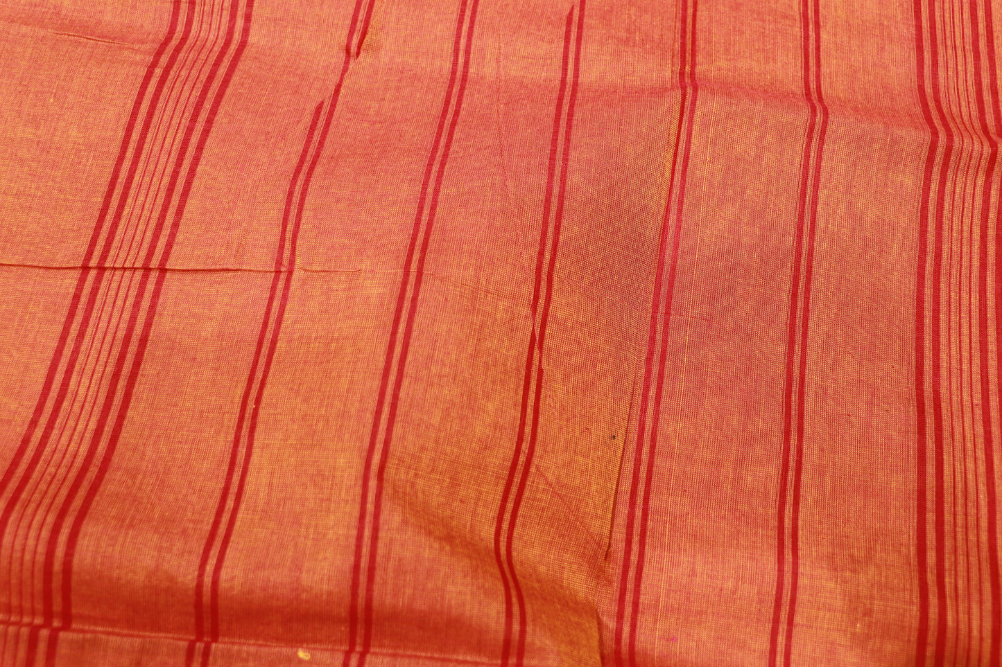 Cotton Saree Orange With Green  Colour - Vaishali Silks