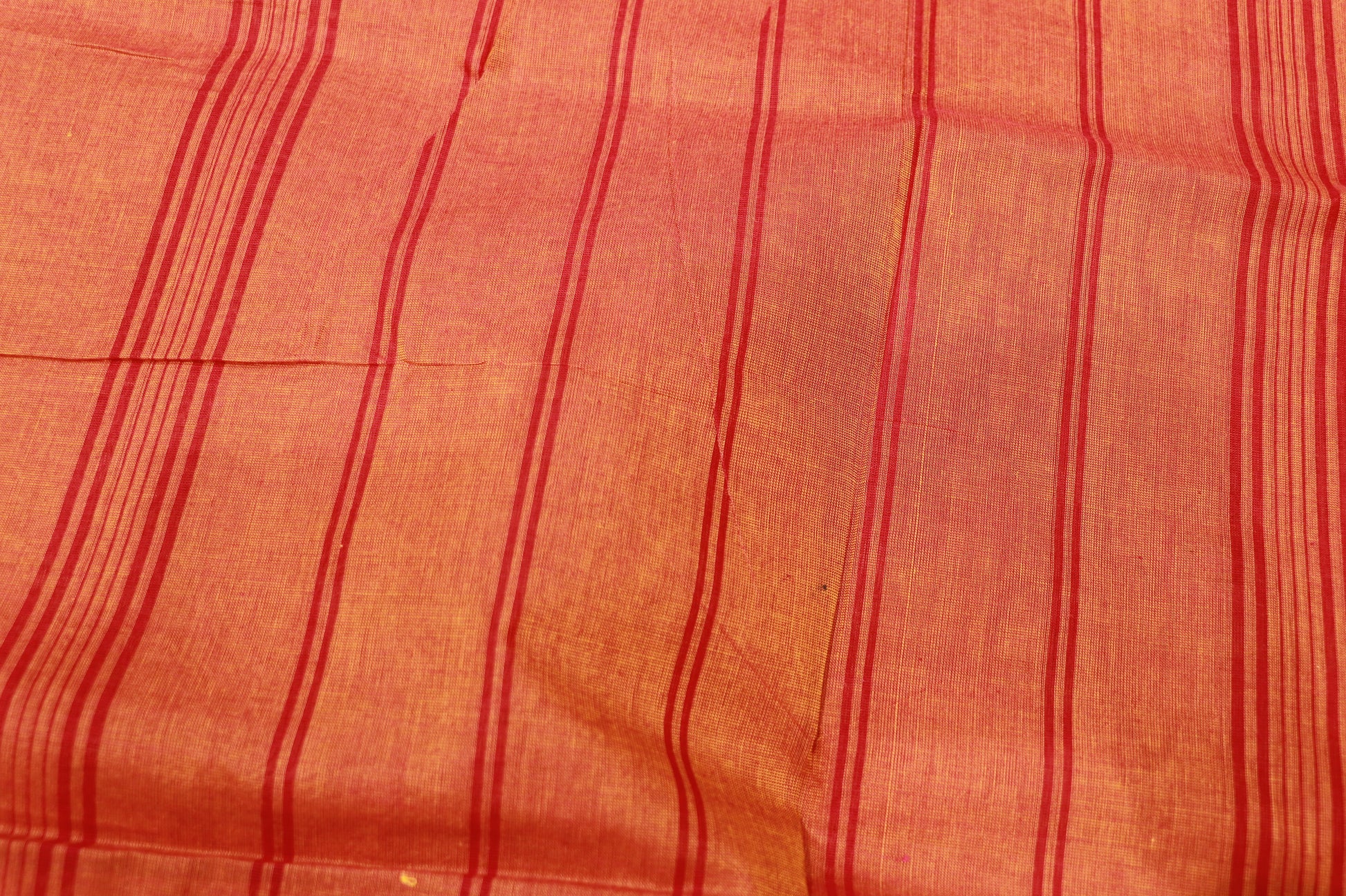 Cotton Saree Orange With Green  Colour - Vaishali Silks