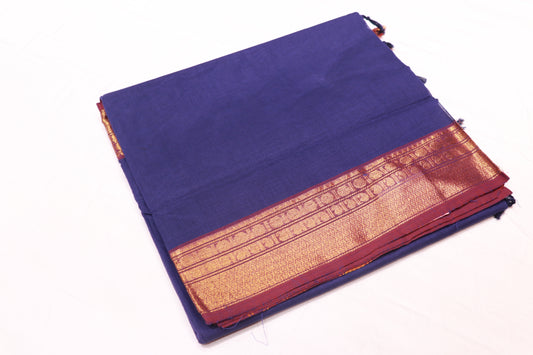 Cotton Saree  Blue Colour - Vaishali Silks