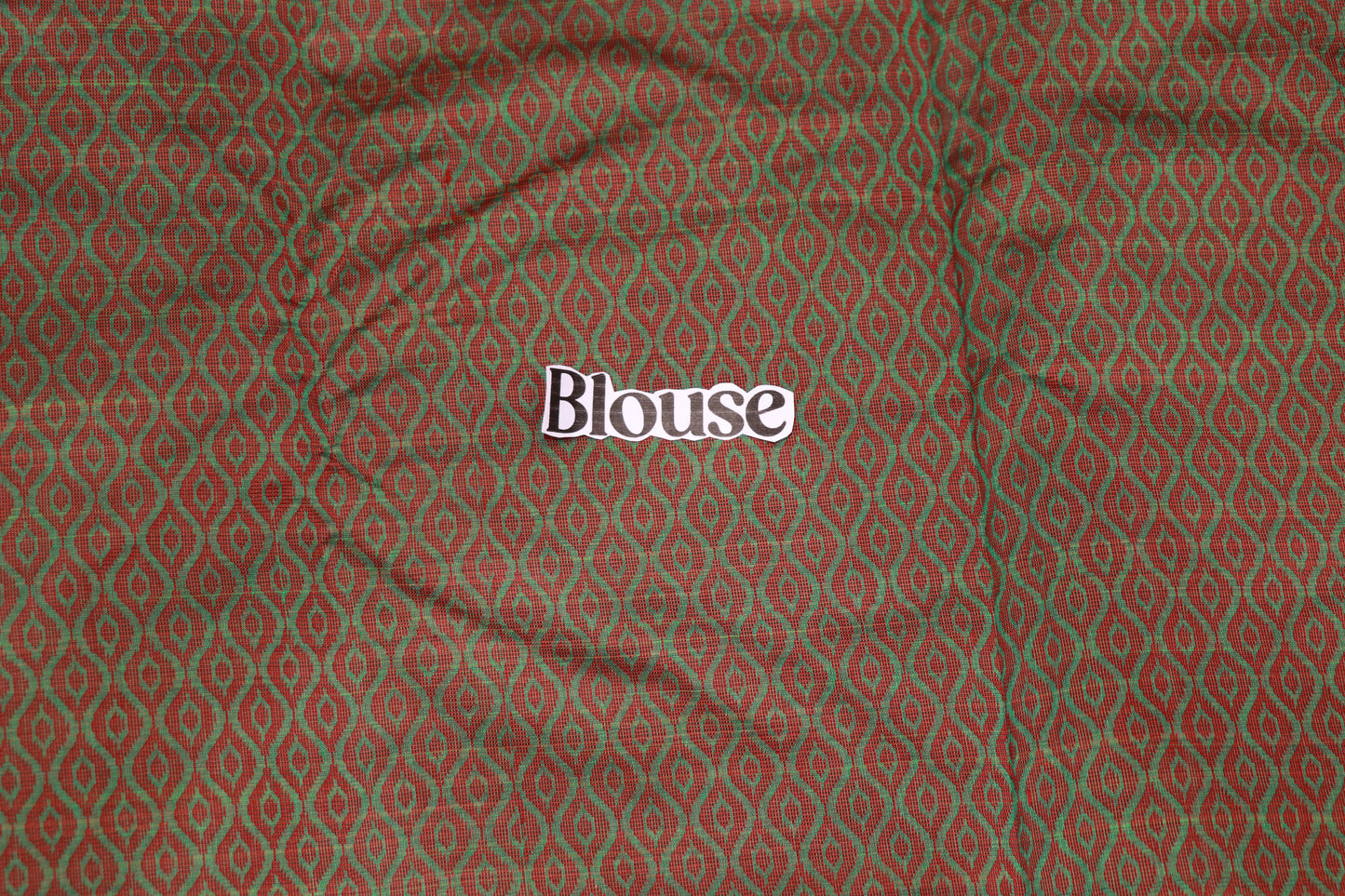 Cotton Saree  Green With Rad Colour - Vaishali Silks