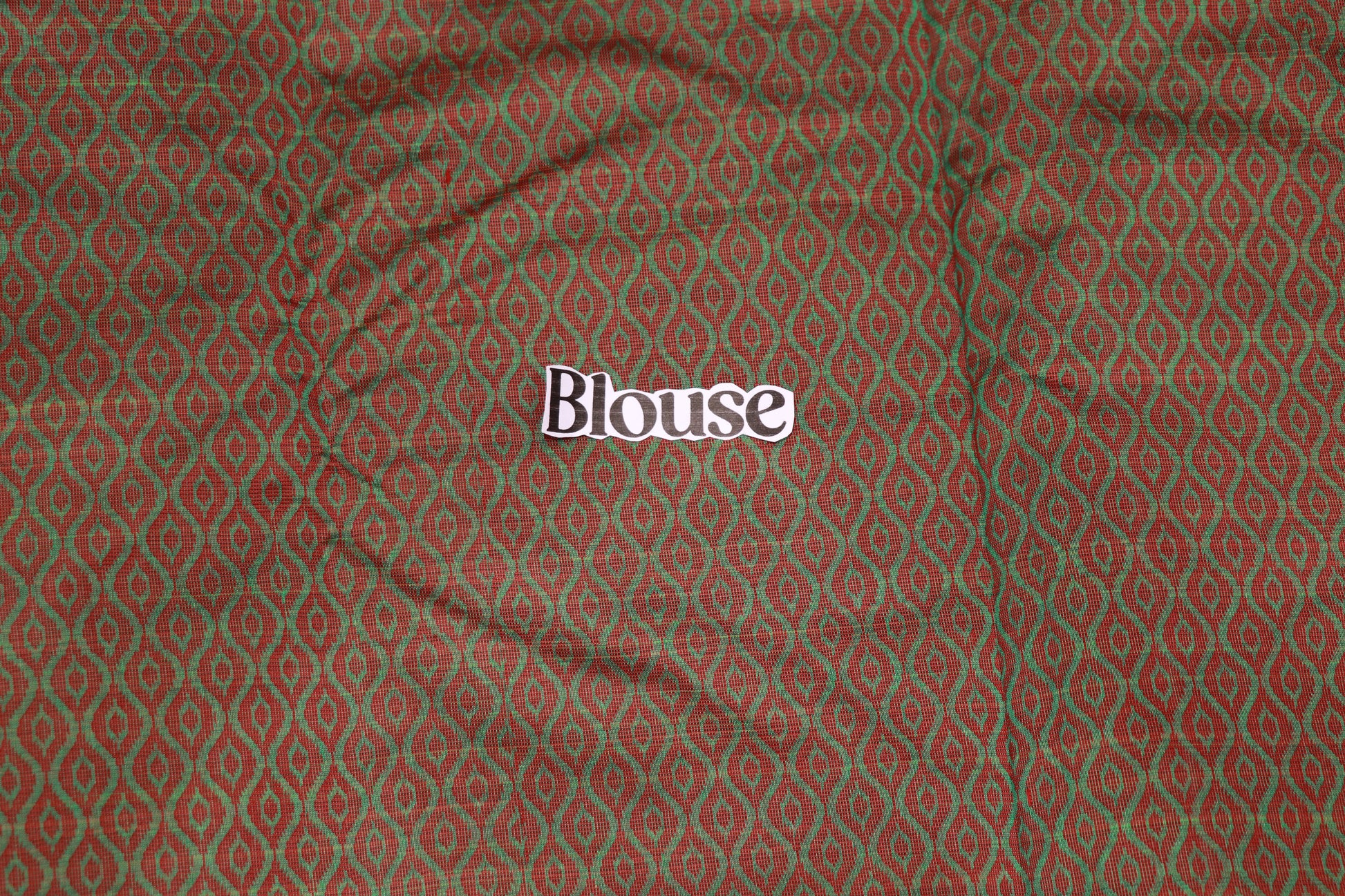 Cotton Saree  Green With Rad Colour - Vaishali Silks